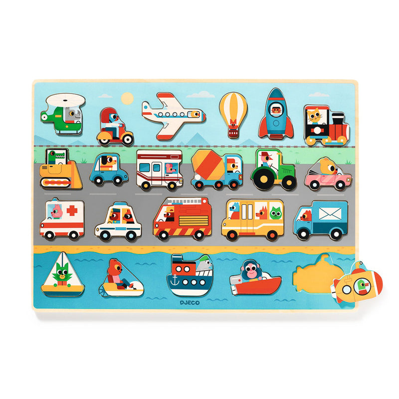 22 Piece Transport Wooden Puzzle - Fun and Educational Toy for Kids ...